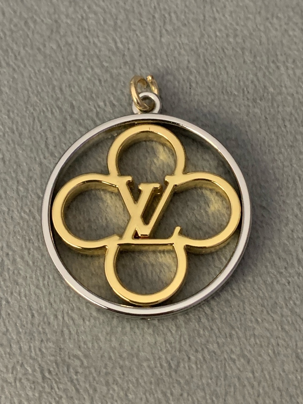 Upcycled Two-Tone Gold & Silver Monogram Flower Pendant Necklace